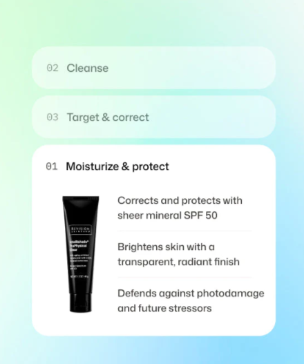 Revision Intellishade Clear SPF 50, protection and correction benefits, at FRZN Aesthetics in Frisco, TX