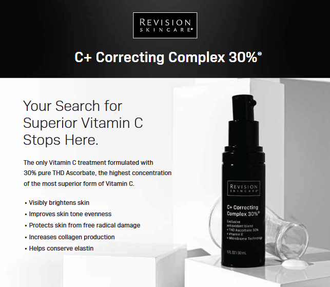 Revision C+ Correcting Complex 30%, ingredient highlights, at FRZN Aesthetics in Frisco, TX