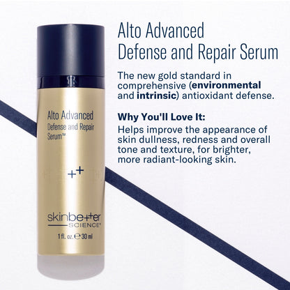 SkinBetter Alto Advanced Defense and Repair Serum, styled product shot, at FRZN Aesthetics in Frisco, TX