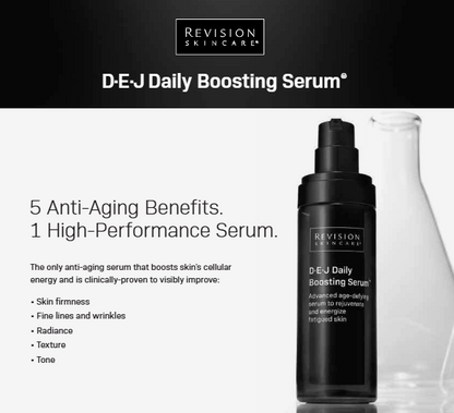 Revision DEJ Boosting Serum, key benefits and results, at FRZN Aesthetics in Frisco, TX