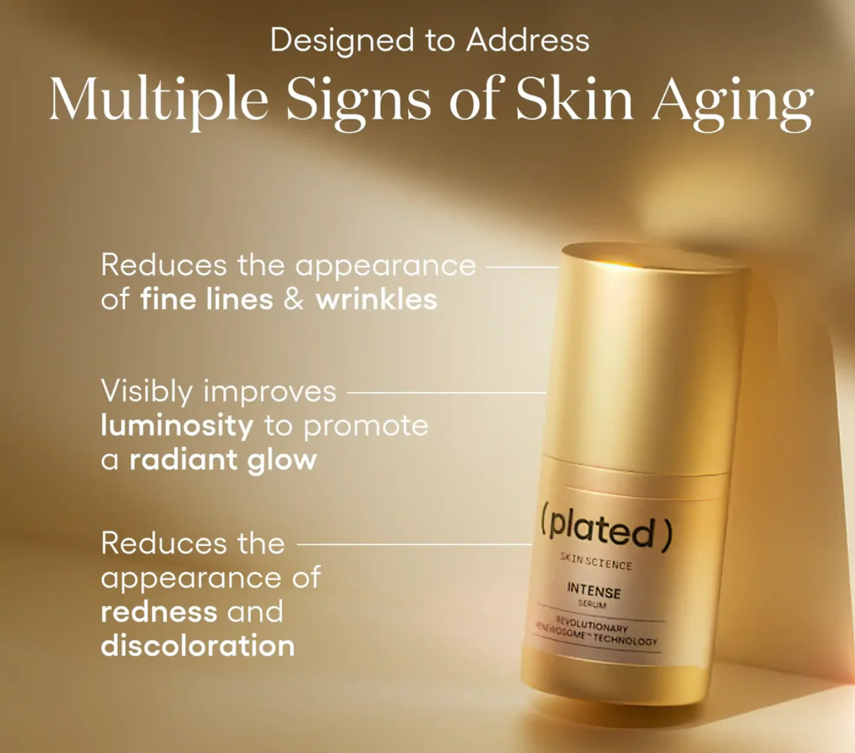 Plated INTENSE Serum, exosome technology details, at FRZN Aesthetics in Frisco, TX