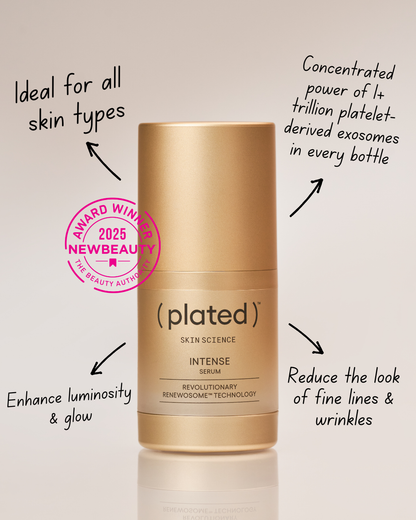 Plated INTENSE Serum, key benefits and results, at FRZN Aesthetics in Frisco, TX