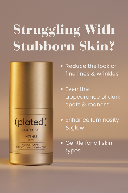 Plated INTENSE Serum, key benefits and results, at FRZN Aesthetics in Frisco, TX