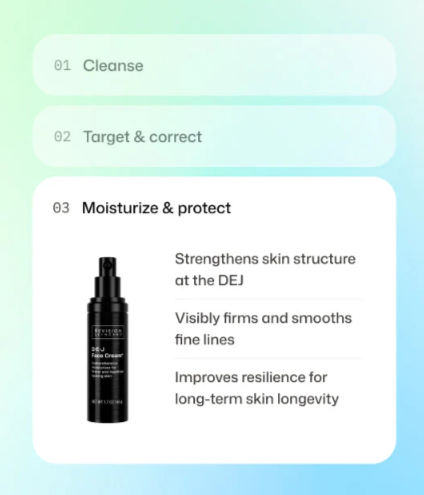 Revision DEJ Face Cream, protection and correction benefits, at FRZN Aesthetics in Frisco, TX