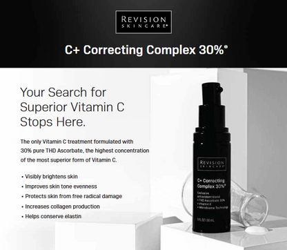 Revision C+ Correcting Complex 30%, ingredient highlights, at FRZN Aesthetics in Frisco, TX