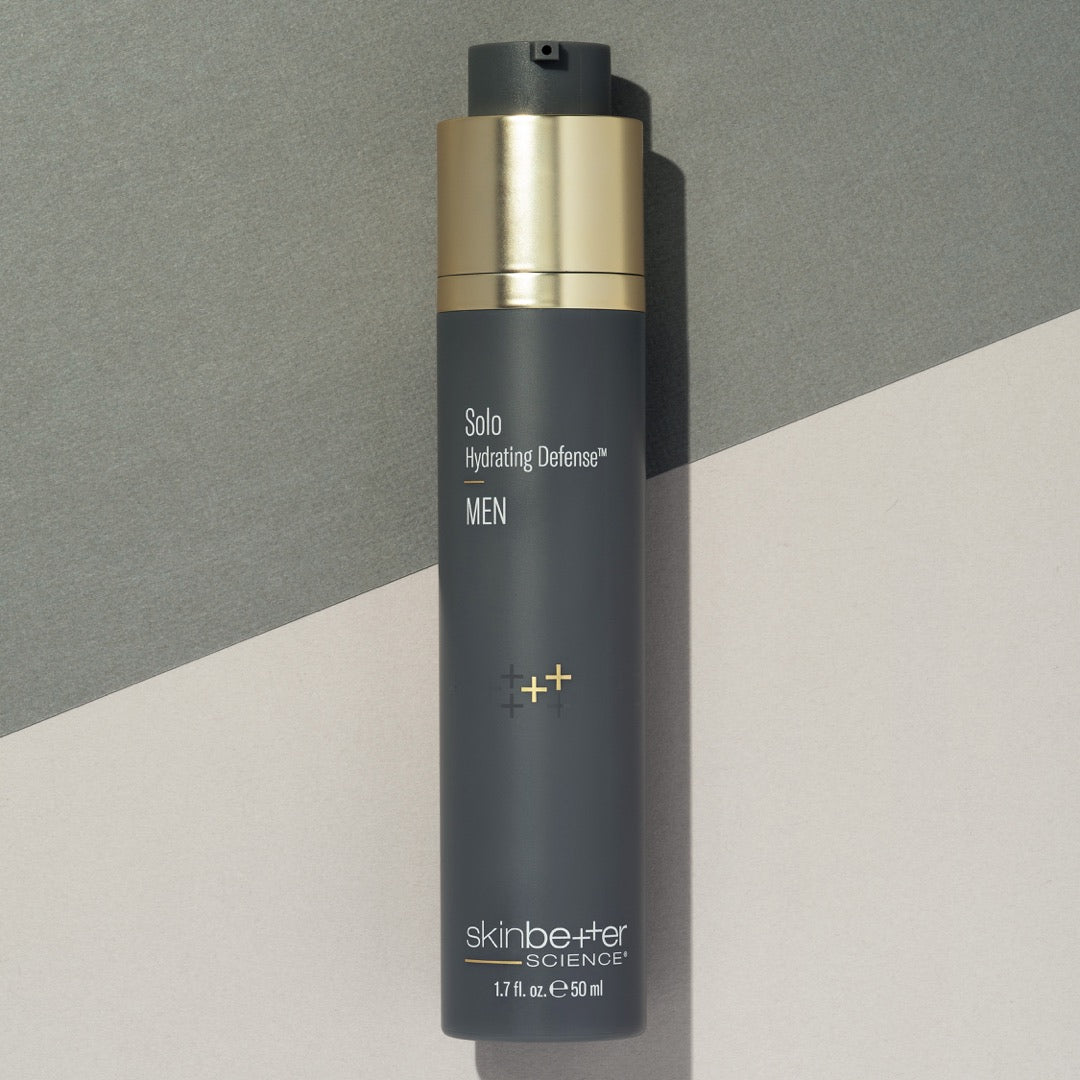 SkinBetter Solo Hydrating Defense for Men, styled product shot, at FRZN Aesthetics in Frisco, TX