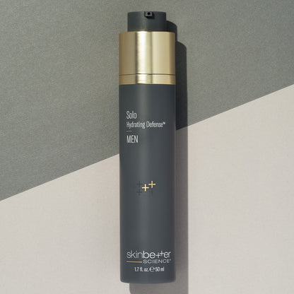 SkinBetter Solo Hydrating Defense for Men, styled product shot, at FRZN Aesthetics in Frisco, TX