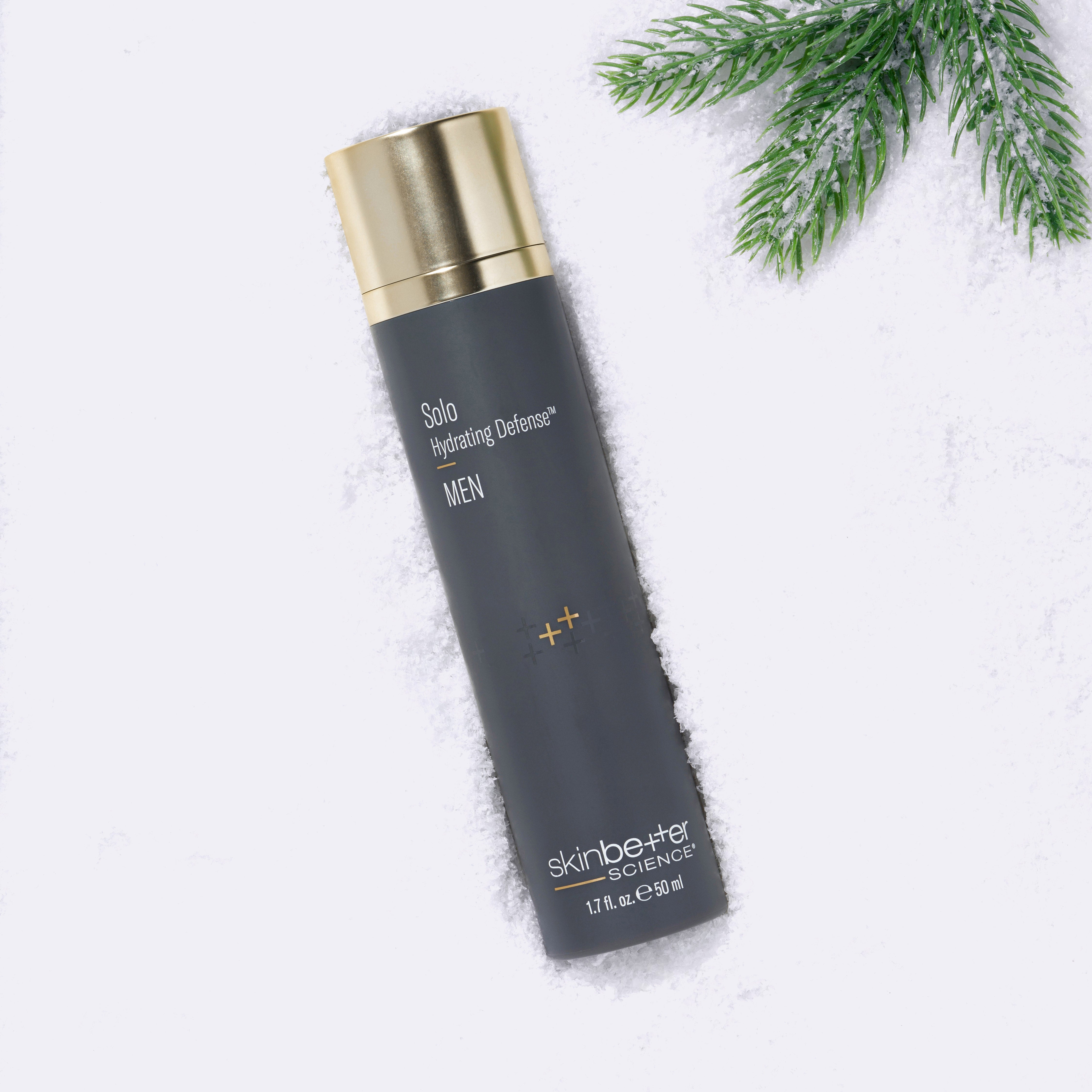 SkinBetter Solo Hydrating Defense for Men, styled product shot, at FRZN Aesthetics in Frisco, TX